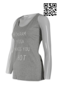 VT124 pure color printed vest tee shirts yoga vest t-shirts tee tailor made supplier company